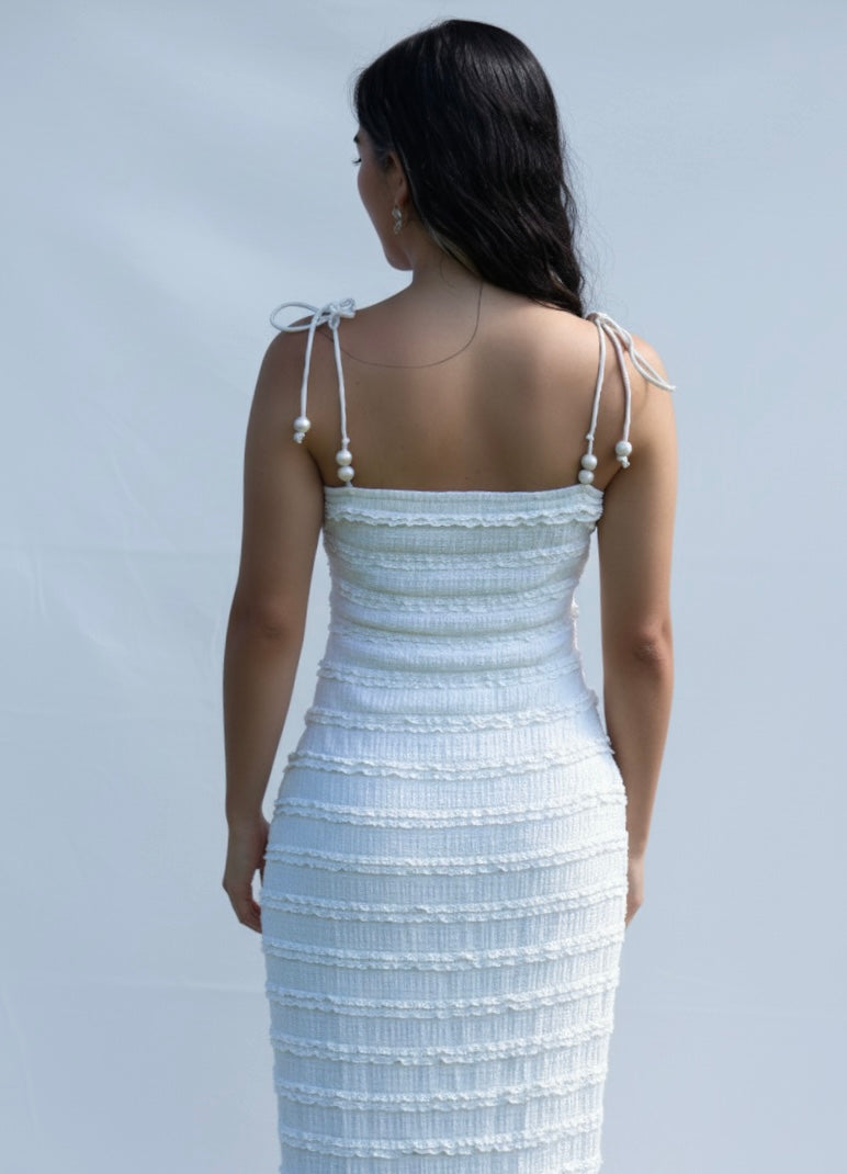 SERENA RUFFLE MIDI DRESS