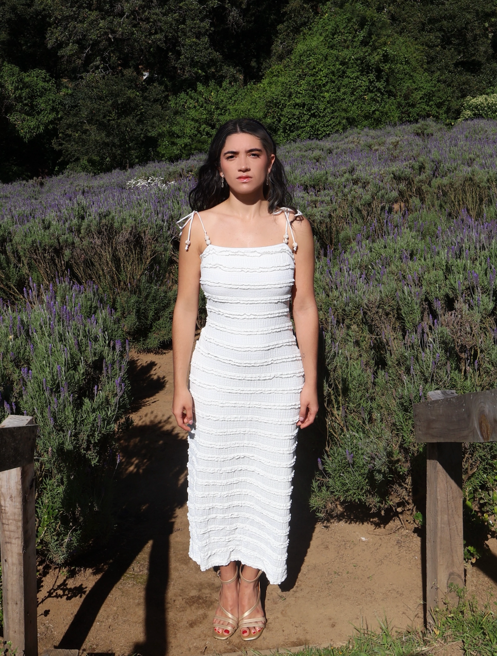 SERENA RUFFLE MIDI DRESS